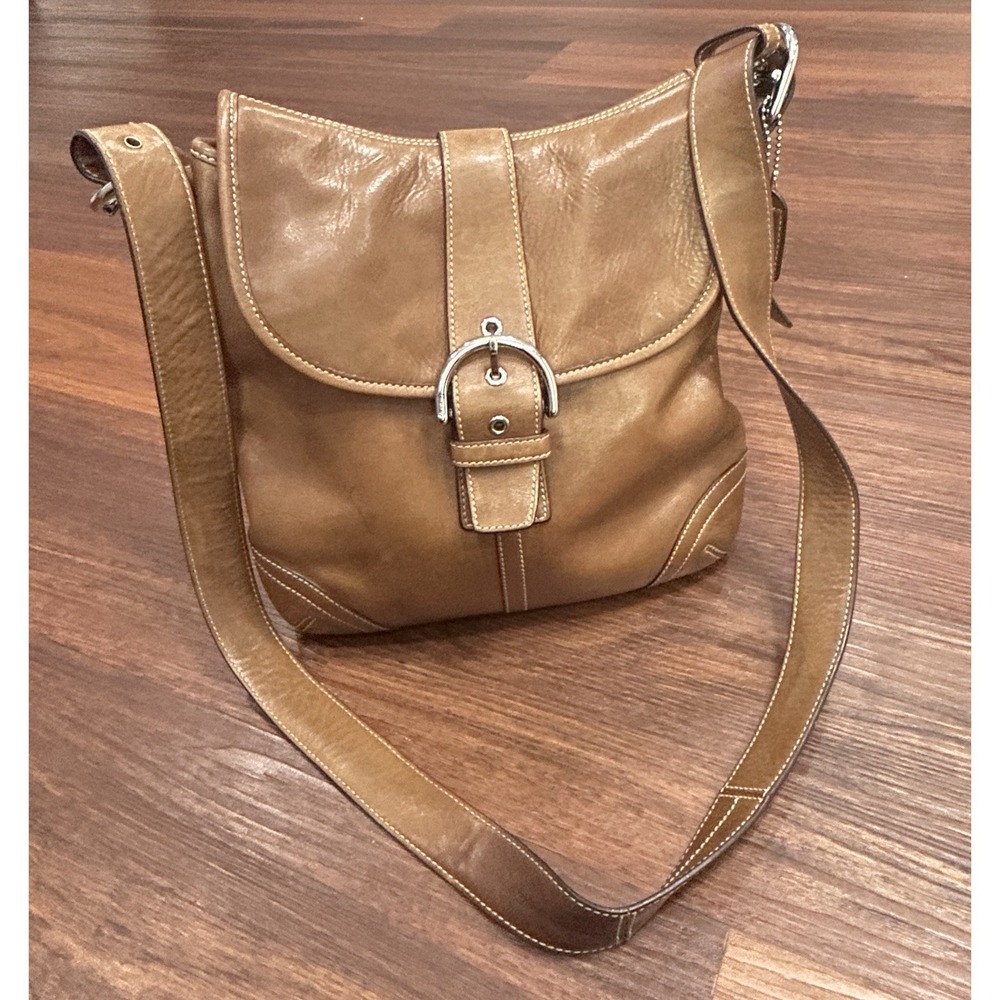 Vintage Coach Y2K Soho Saddlebag LTD Edition Smooth Leather Caramel Brown 9480